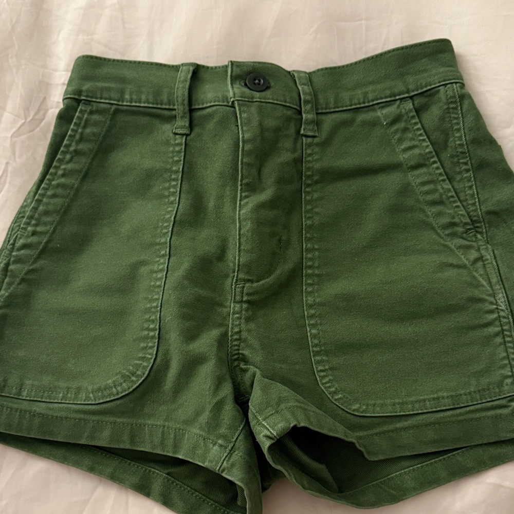 Madewell High Waist Green Shorts